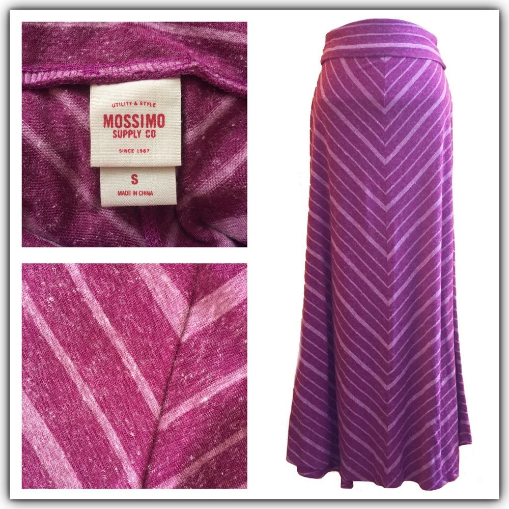 Pink Striped Maxi Skirt